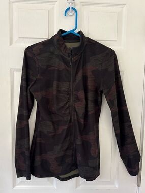 Maurices Olive Green Active Long Sleeve Zip Up